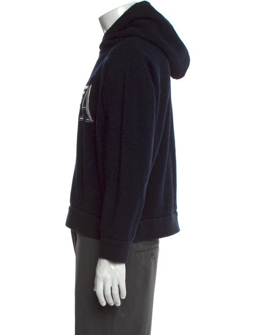 Emporio Armani Virgin Wool Graphic Print Hoodie