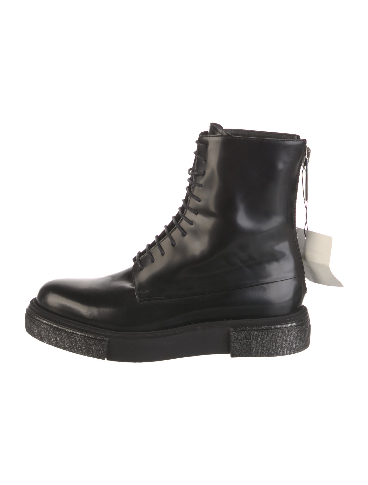 Emporio Armani Patent Leather Lace-Up Boots