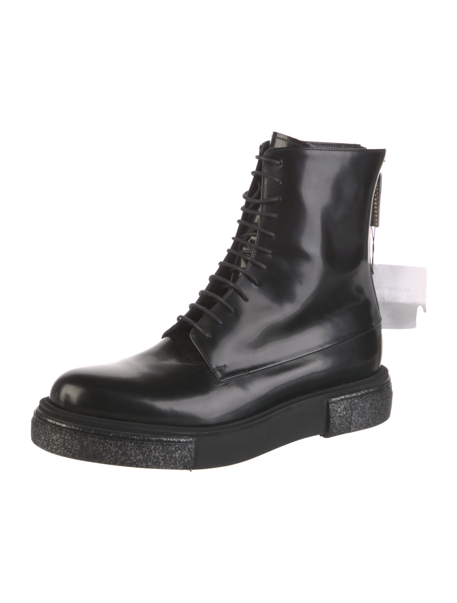 Emporio Armani Patent Leather Lace-Up Boots