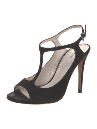 Emporio Armani Suede T-Strap Sandals