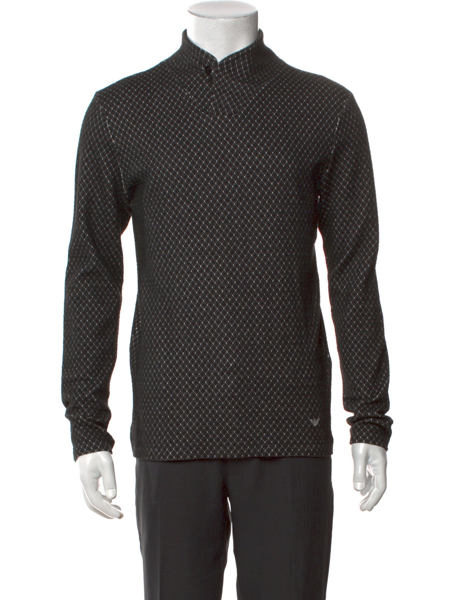 Emporio Armani Mock Neck Long Sleeve Polo Sweater