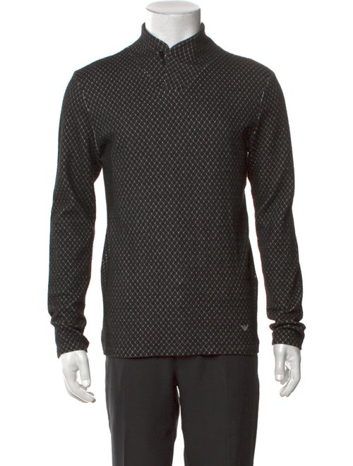 Emporio Armani Mock Neck Long Sleeve Polo Sweater