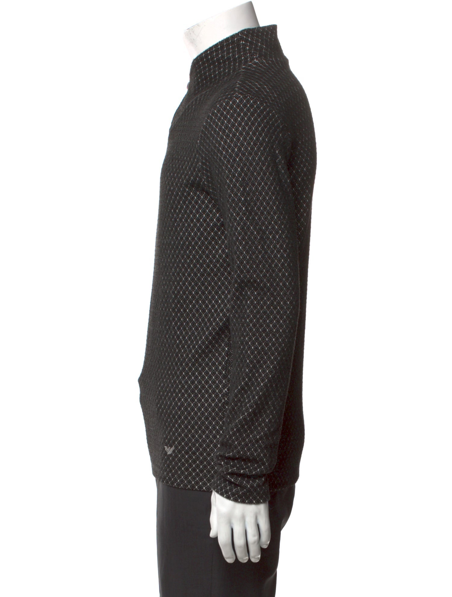 Emporio Armani Mock Neck Long Sleeve Polo Sweater