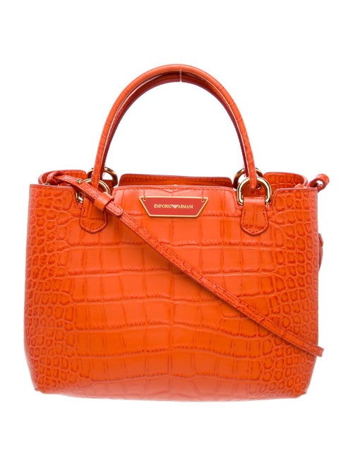 Emporio Armani Embossed Leather Top Handle Bag