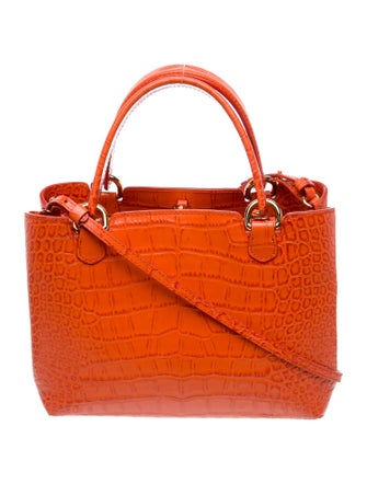 Emporio Armani Embossed Leather Top Handle Bag