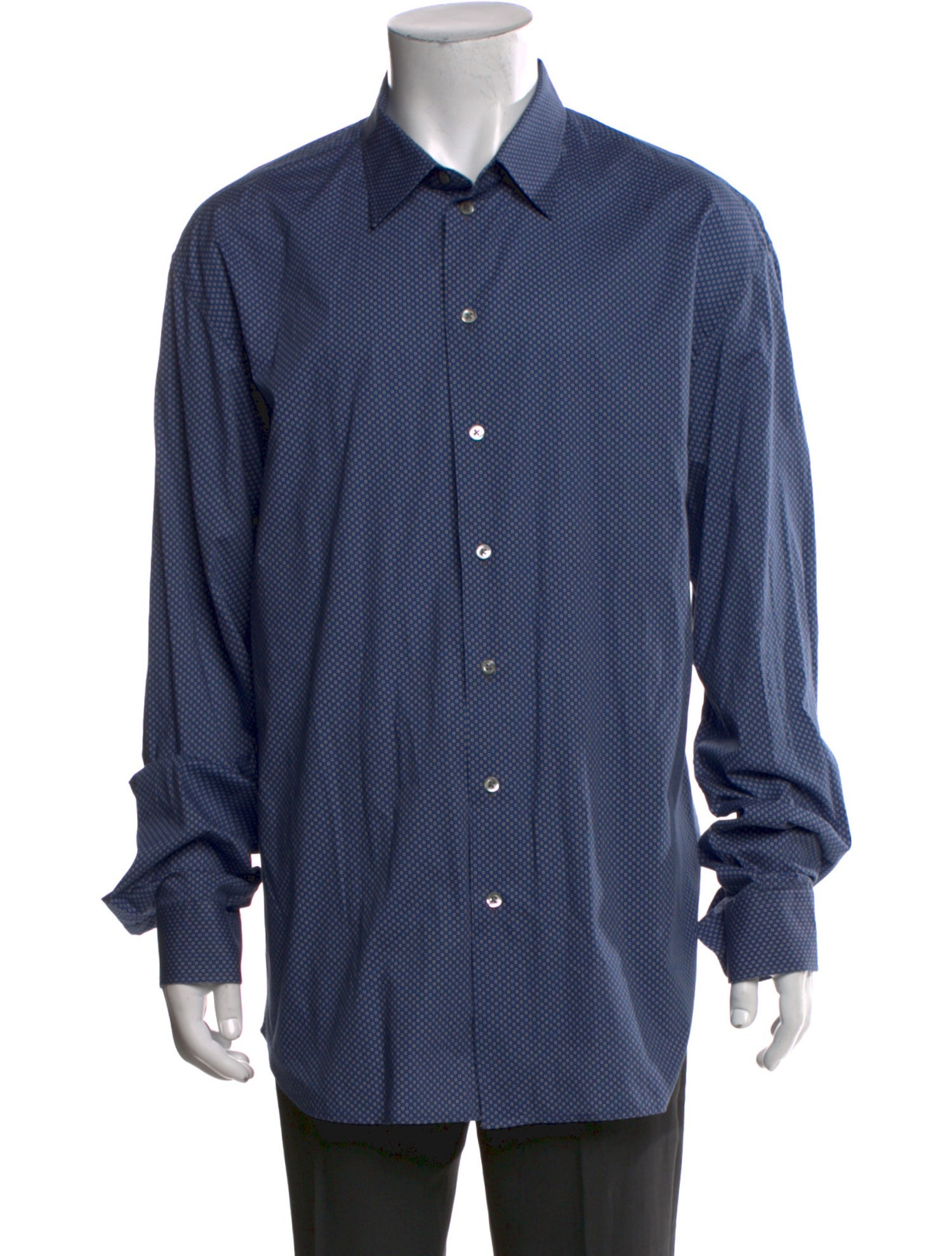 Emporio Armani Polka Dot Print Long Sleeve Dress Shirt