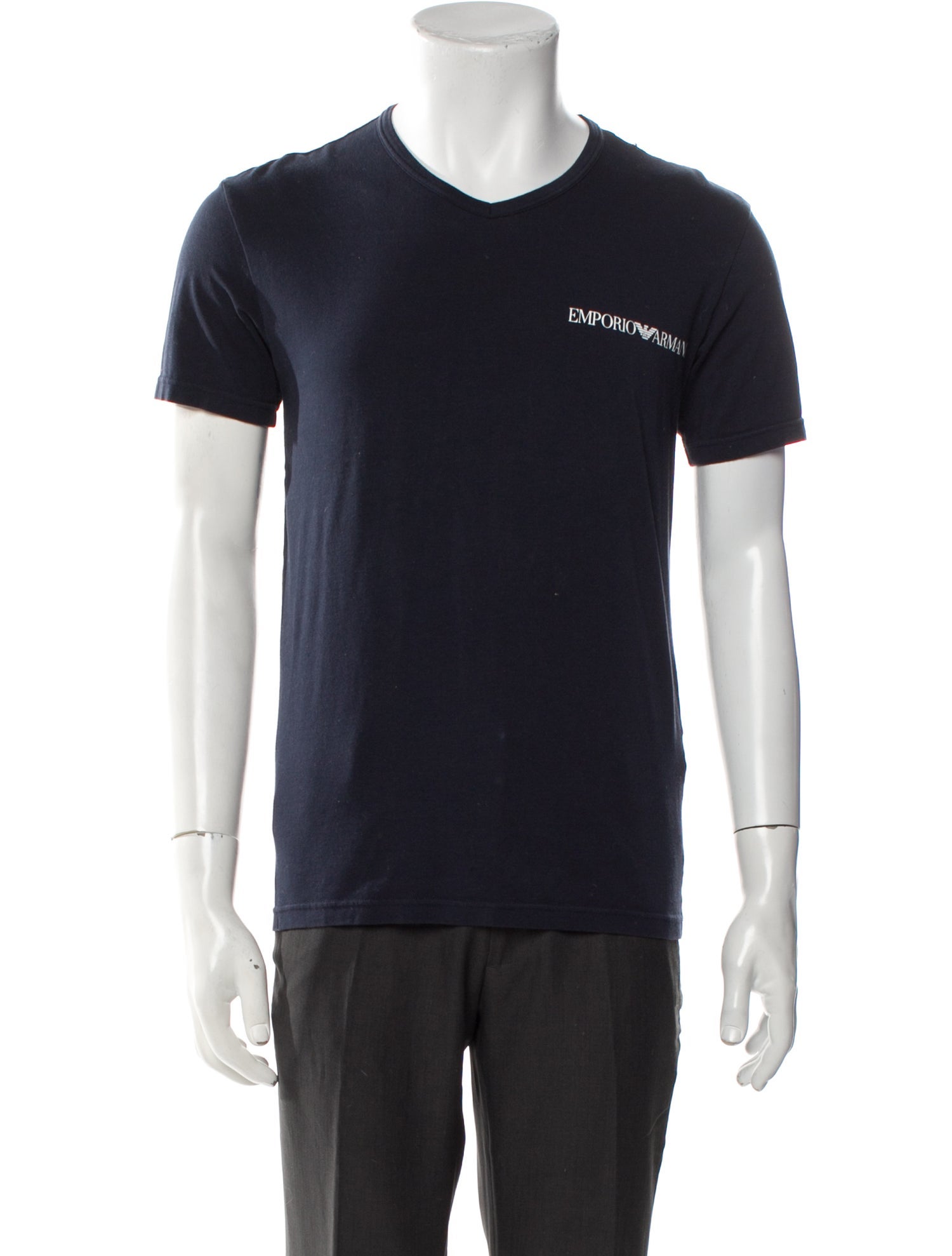 Emporio Armani Graphic Print Embroidered Accent Pajama Top