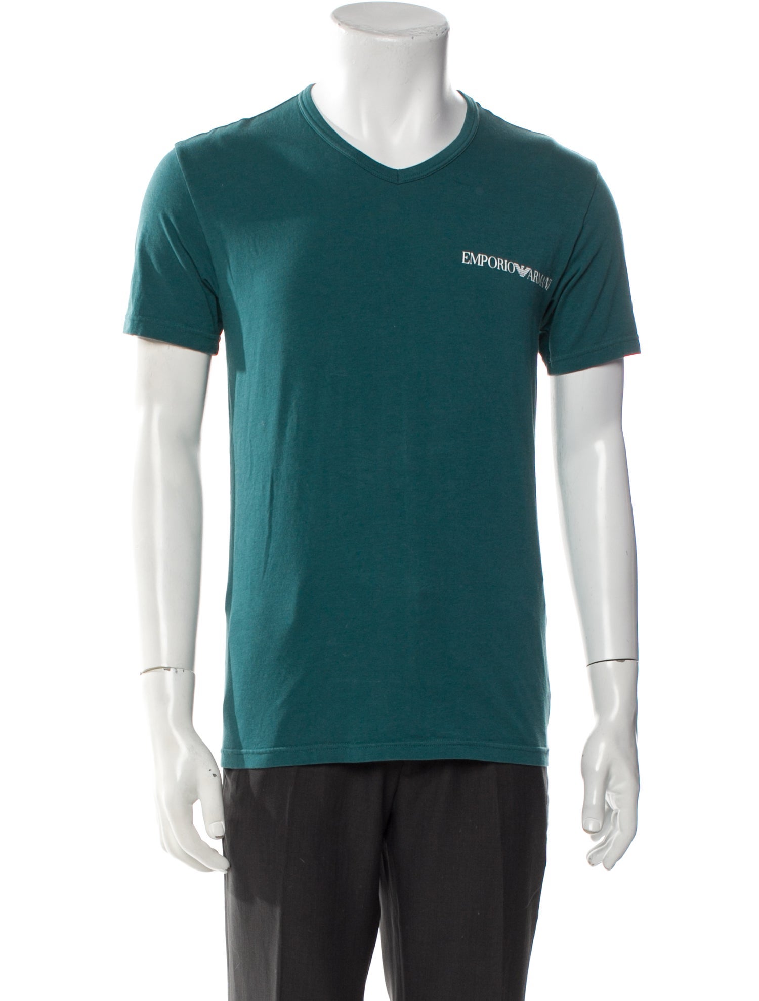 Emporio Armani Graphic Print Embroidered Accent Pajama Top