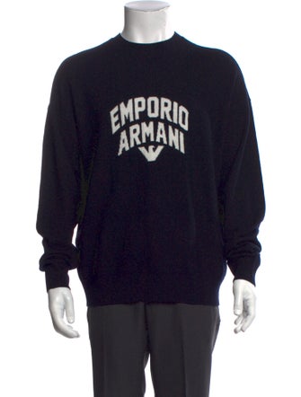Emporio Armani Virgin Wool Graphic Print Pullover