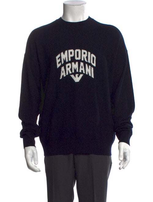 Emporio Armani Virgin Wool Graphic Print Pullover