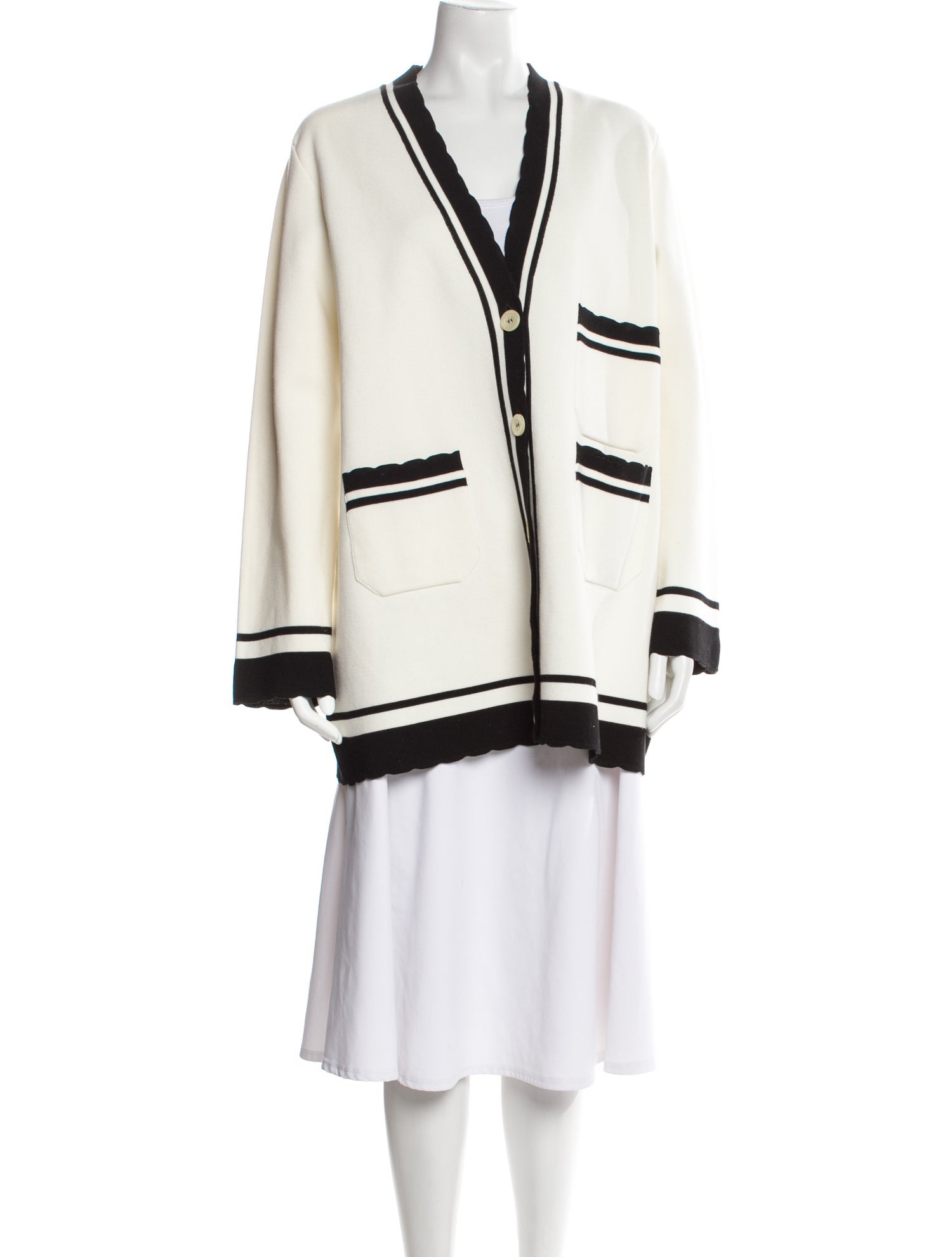 Emporio Armani Striped V-Neck Sweater