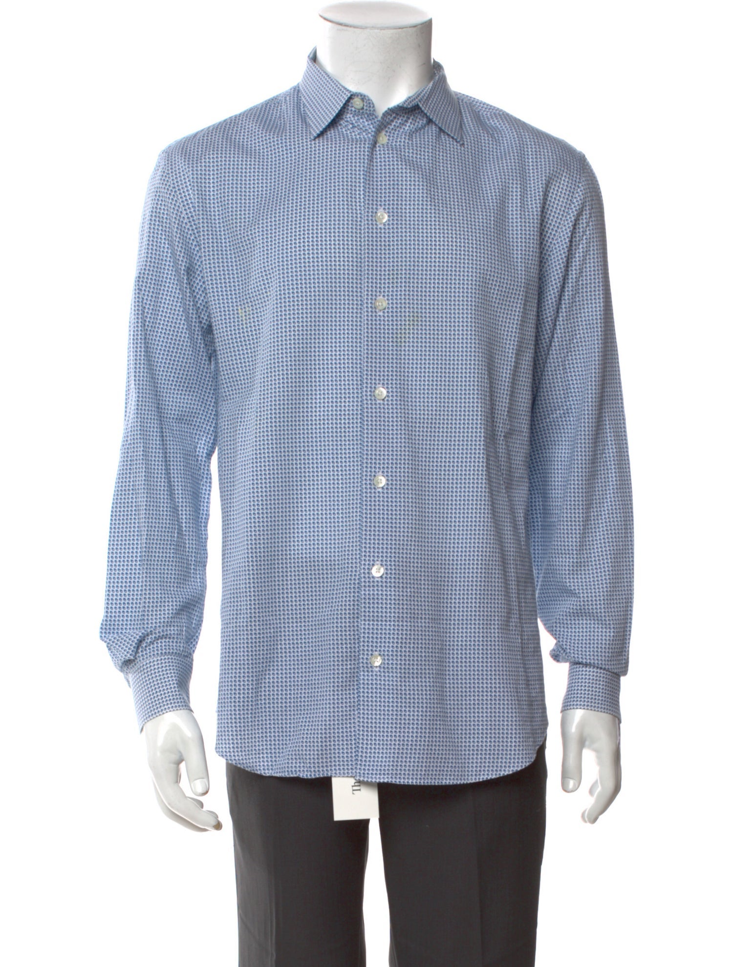 Emporio Armani Polka Dot Print Long Sleeve Dress Shirt