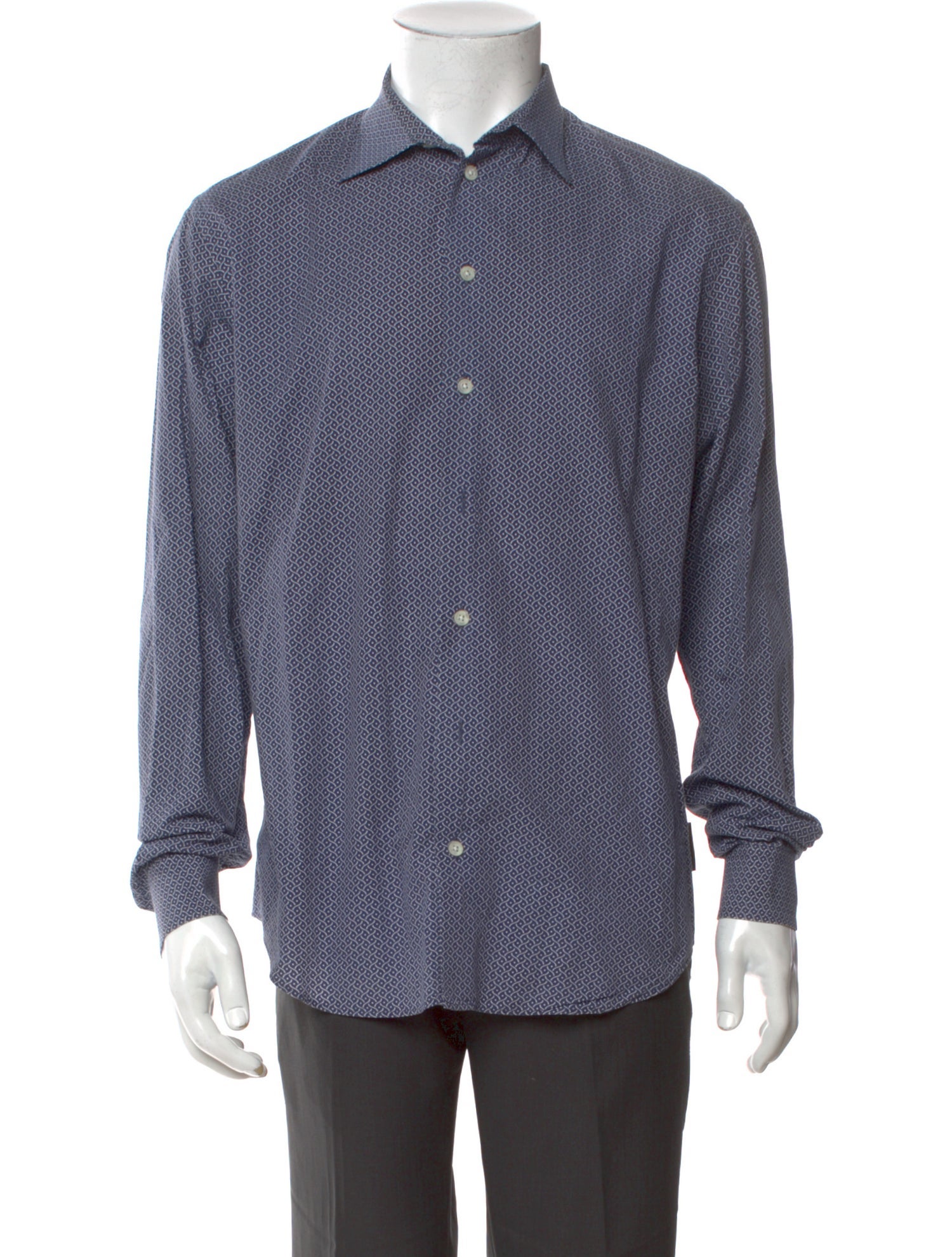 Emporio Armani Printed Long Sleeve Dress Shirt