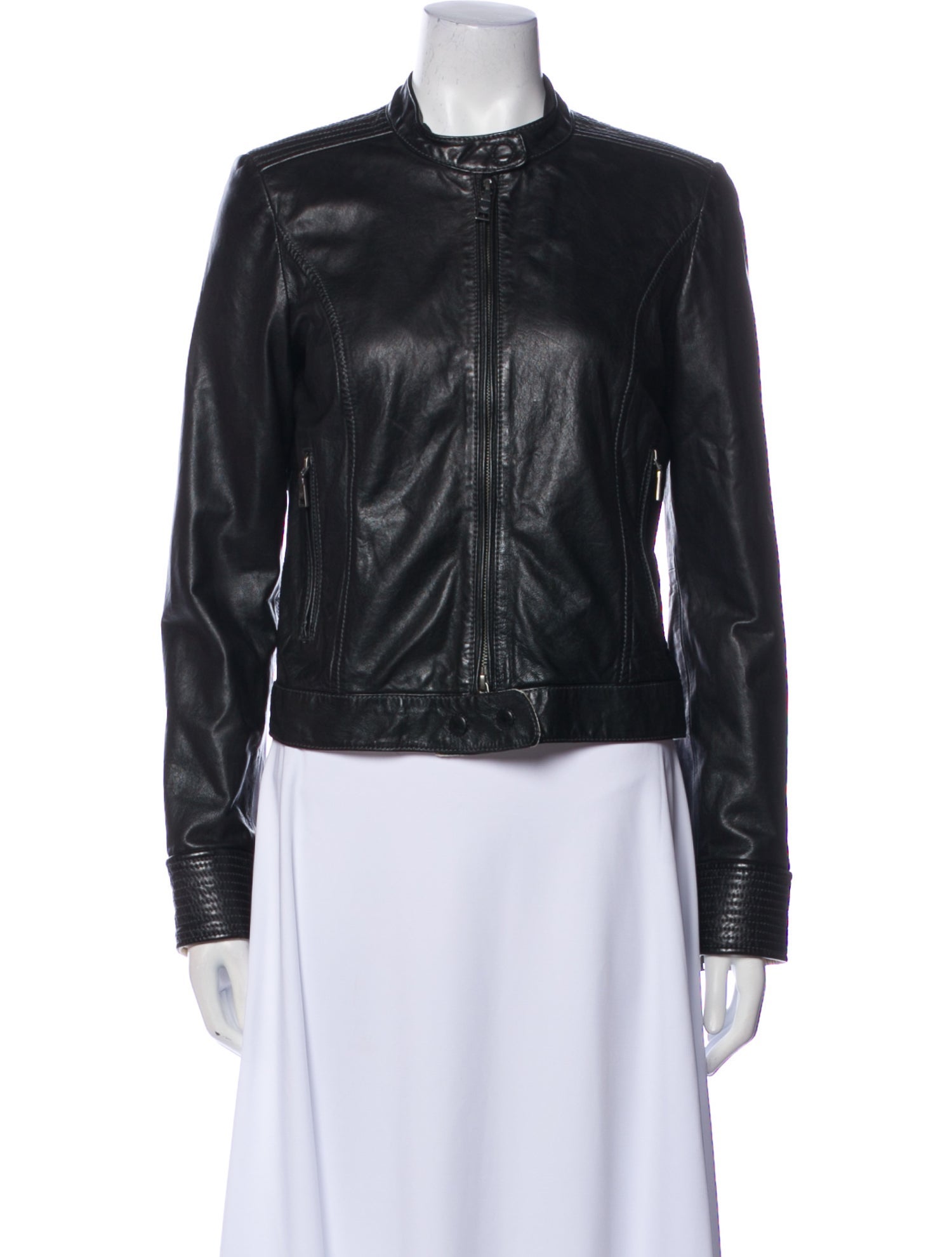 Emporio Armani Lamb Leather Biker Jacket