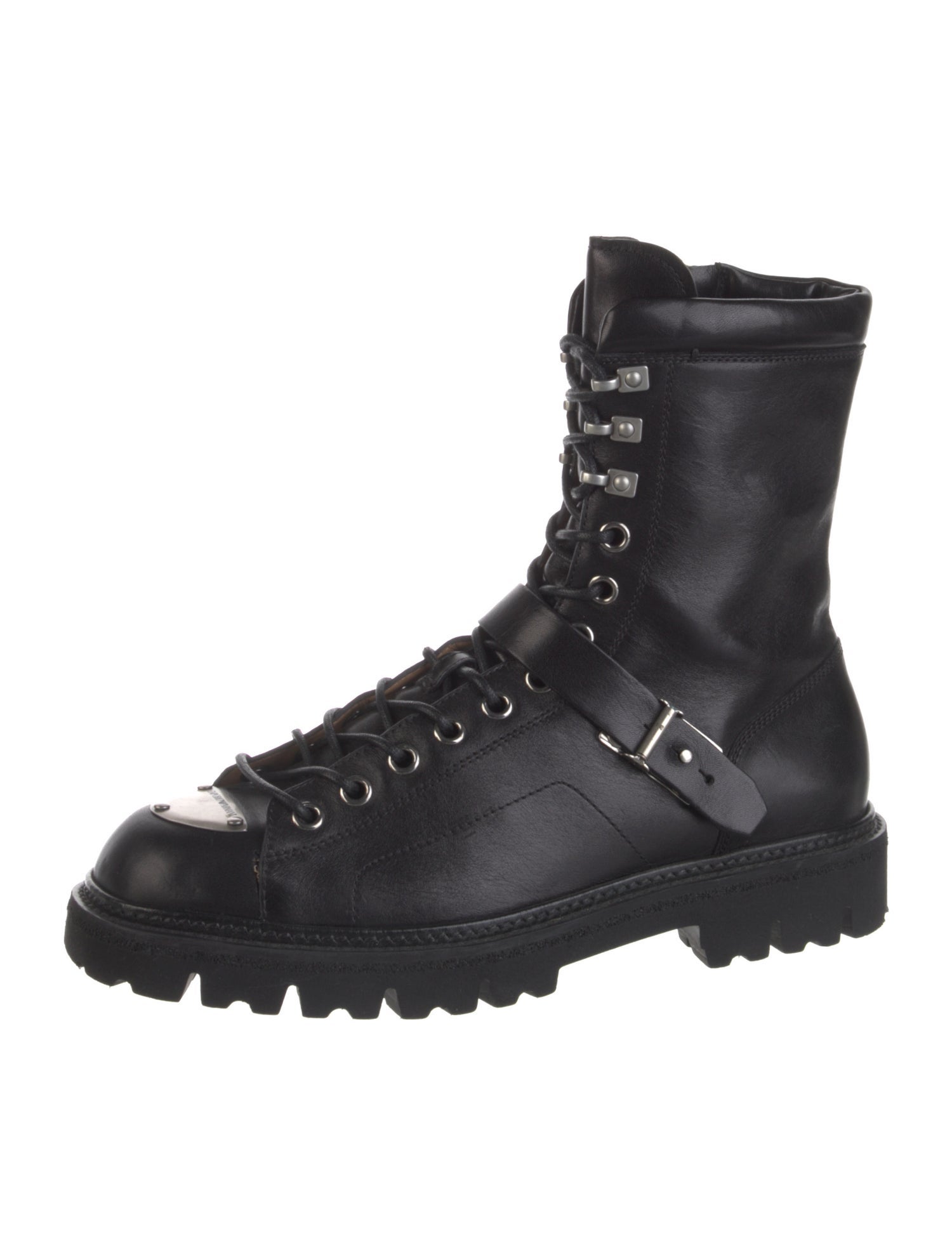Emporio Armani Leather Combat Boots