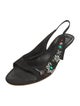 Emporio Armani Suede Beaded Accents Slingback Sandals