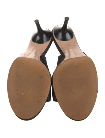 Emporio Armani Suede Beaded Accents Slingback Sandals