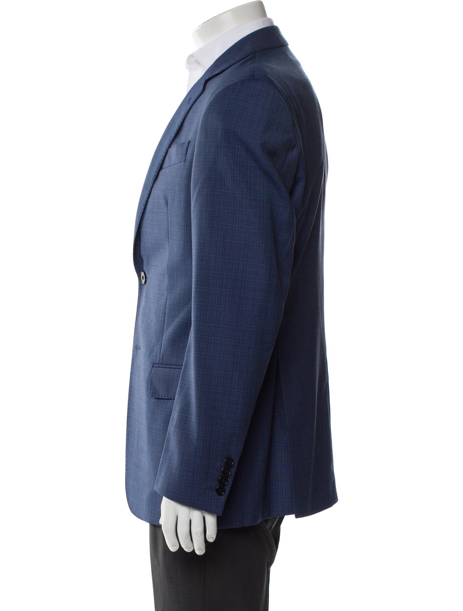 Emporio Armani Virgin Wool Plaid Print Blazer