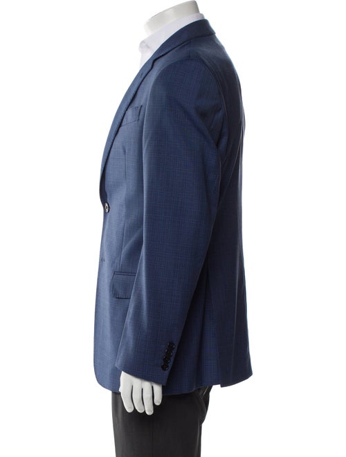 Emporio Armani Virgin Wool Plaid Print Blazer