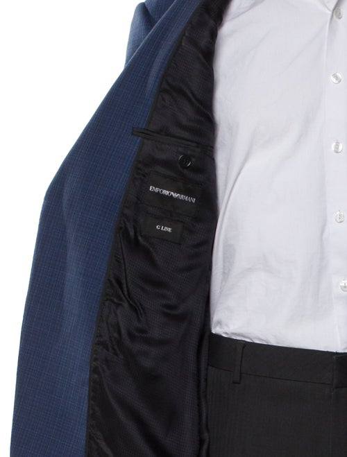 Emporio Armani Virgin Wool Plaid Print Blazer