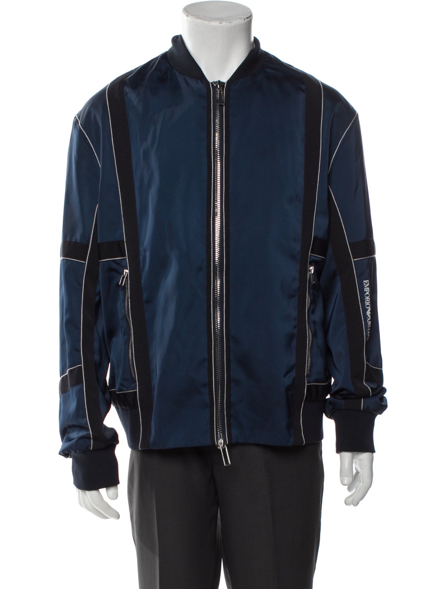 Emporio Armani Striped Bomber Jacket