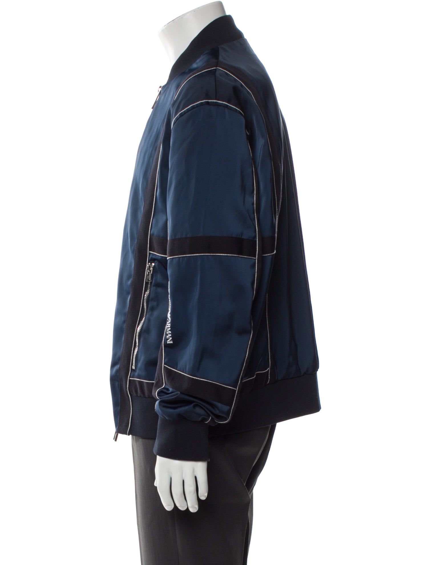 Emporio Armani Striped Bomber Jacket