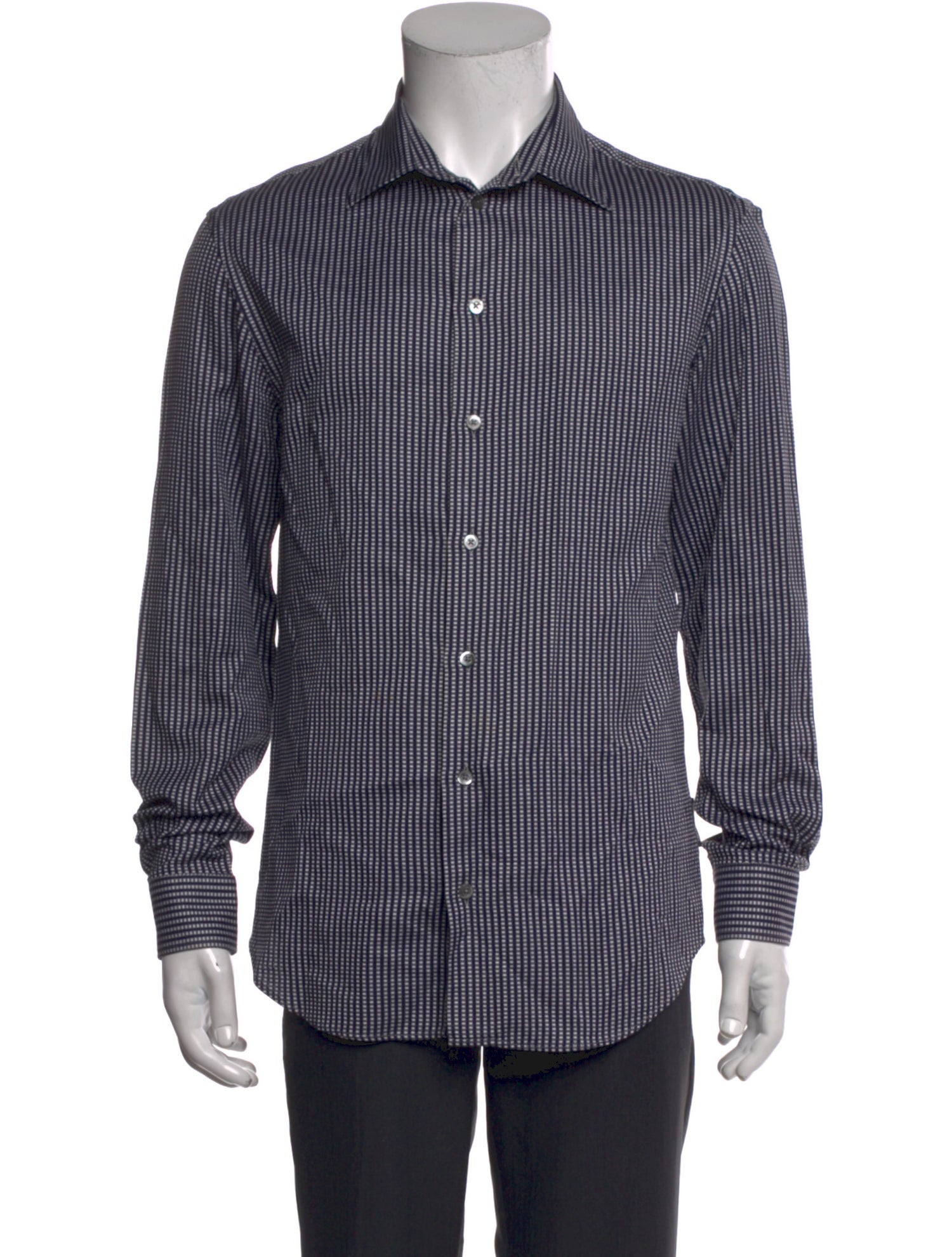 Emporio Armani Striped Long Sleeve Dress Shirt