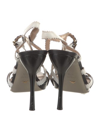 Emporio Armani Leather Printed Slingback Sandals