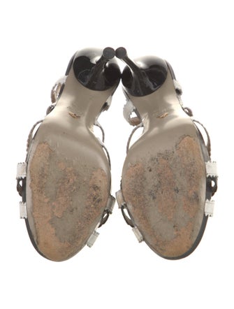 Emporio Armani Leather Printed Slingback Sandals