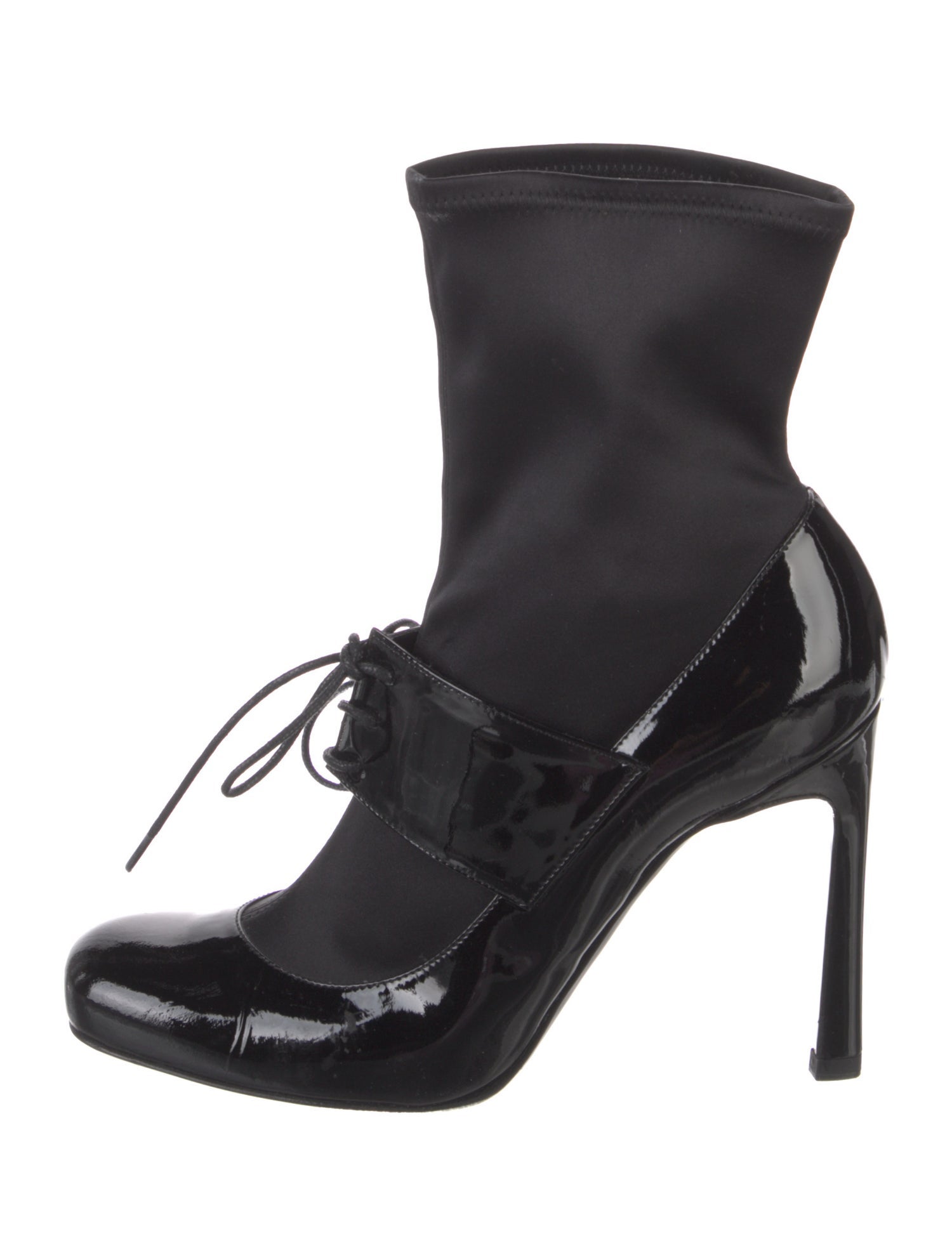 Emporio Armani Patent Leather Lace-Up Boots
