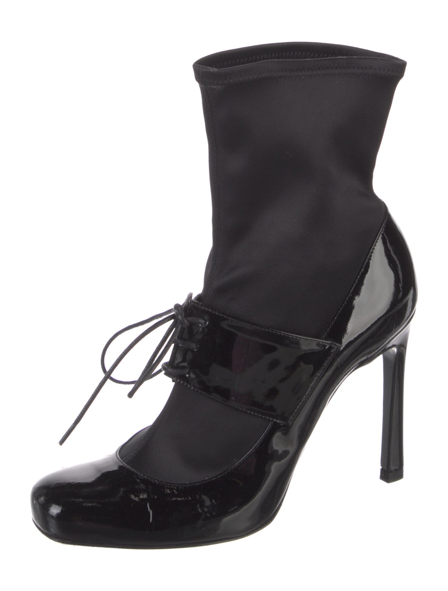 Emporio Armani Patent Leather Lace-Up Boots