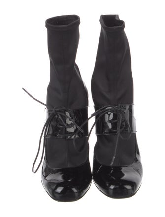 Emporio Armani Patent Leather Lace-Up Boots