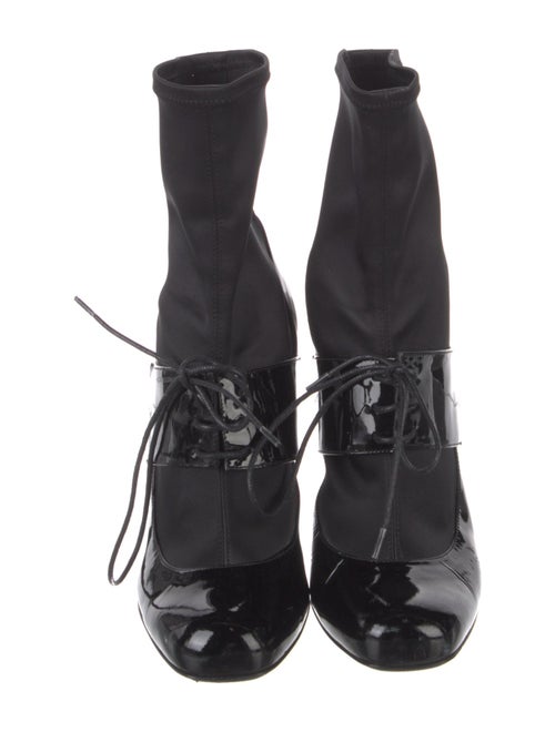 Emporio Armani Patent Leather Lace-Up Boots
