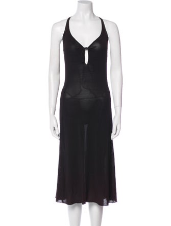 Emporio Armani V-Neck Midi Length Dress