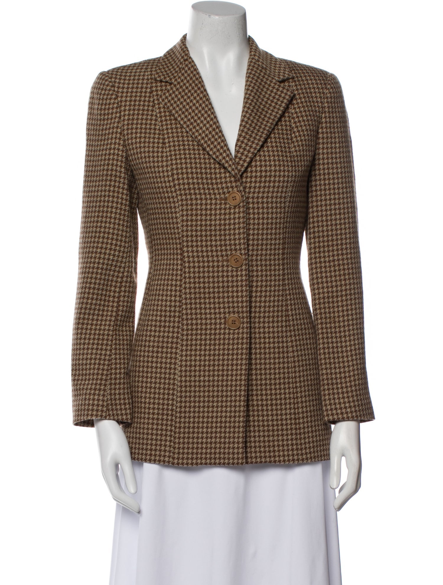 Emporio Armani Virgin Wool Plaid Print Blazer