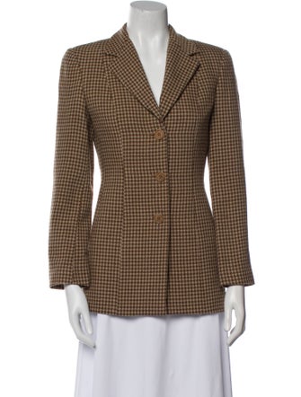 Emporio Armani Virgin Wool Plaid Print Blazer