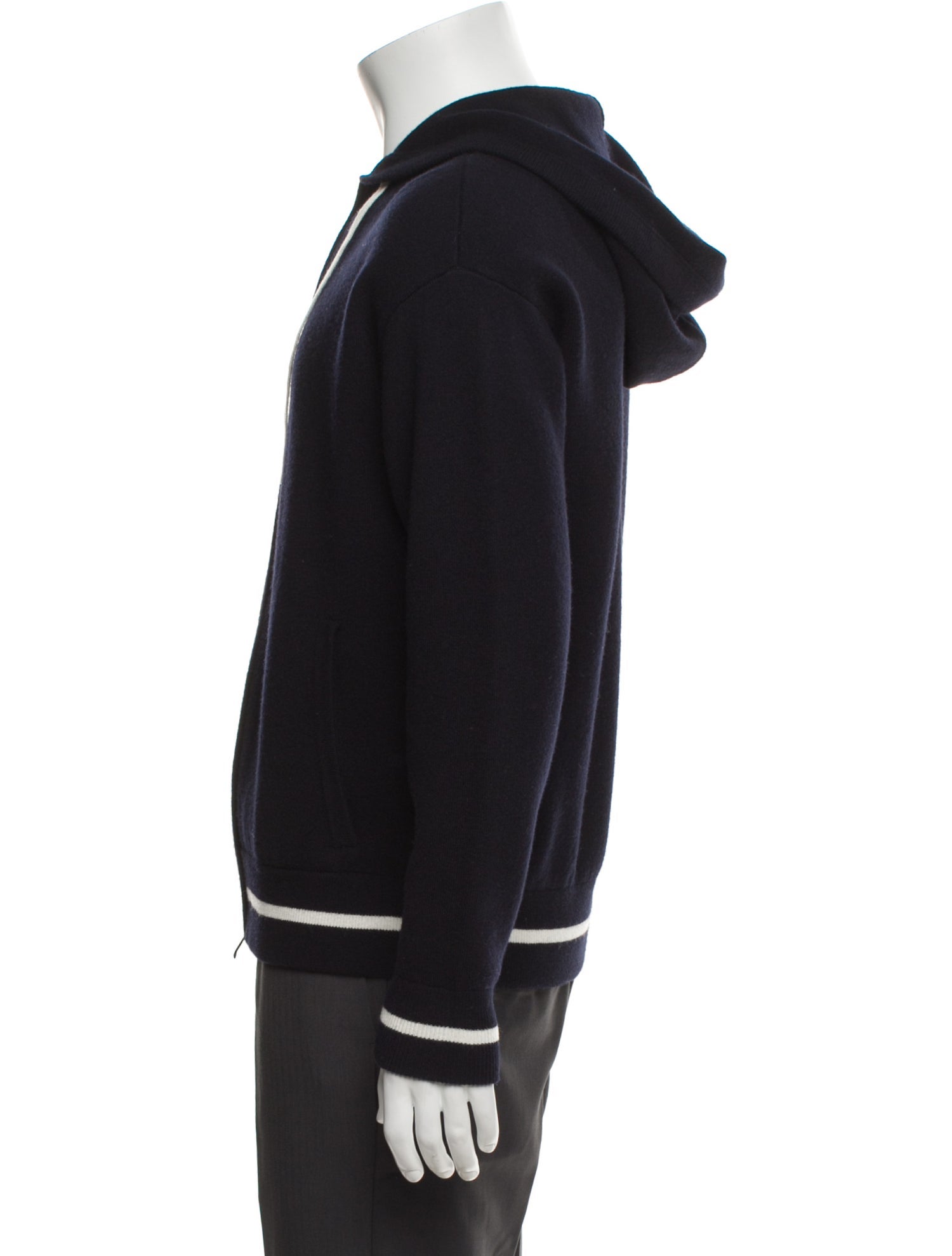 Emporio Armani Virgin Wool Striped Bomber Jacket