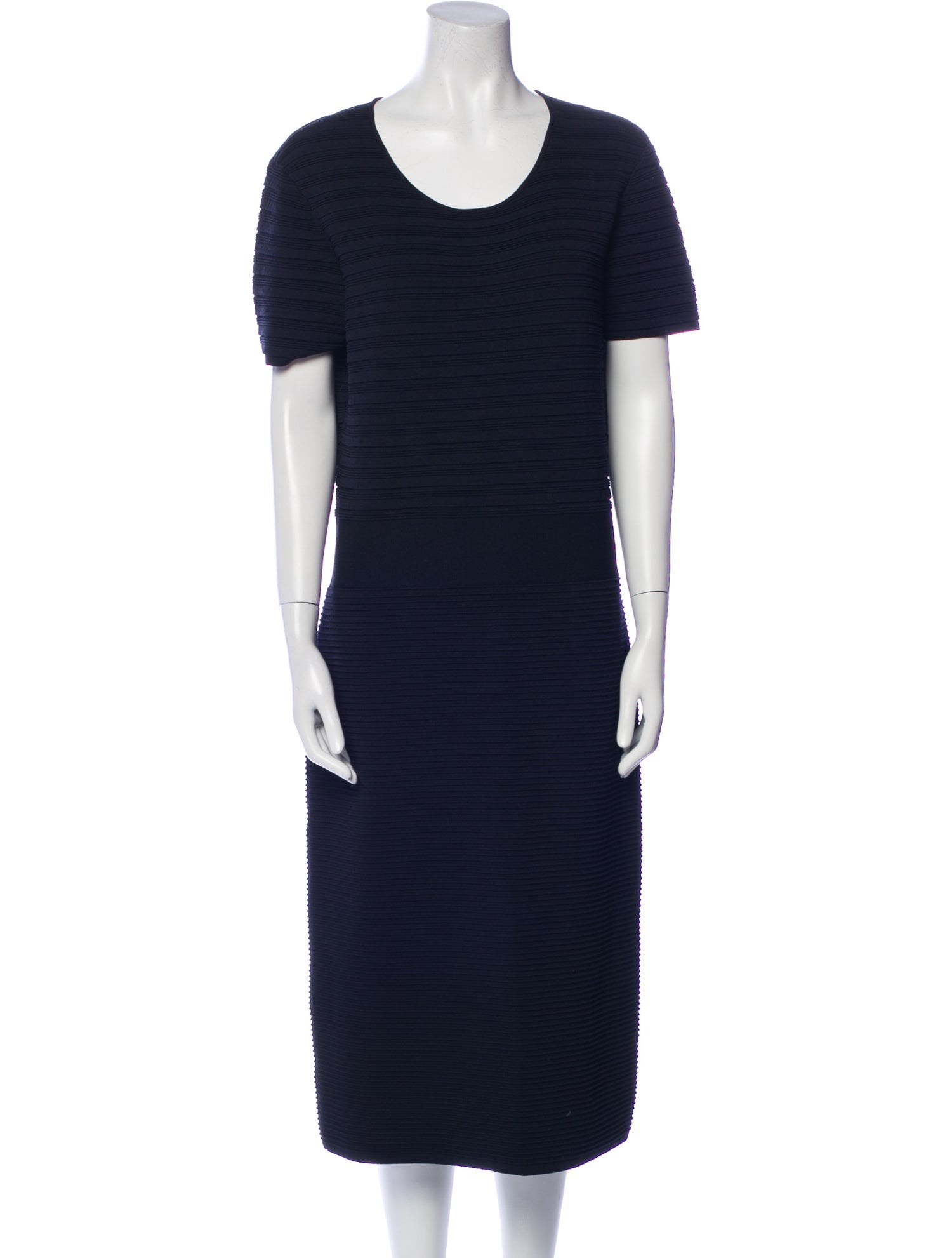 Emporio Armani Scoop Neck Midi Length Dress