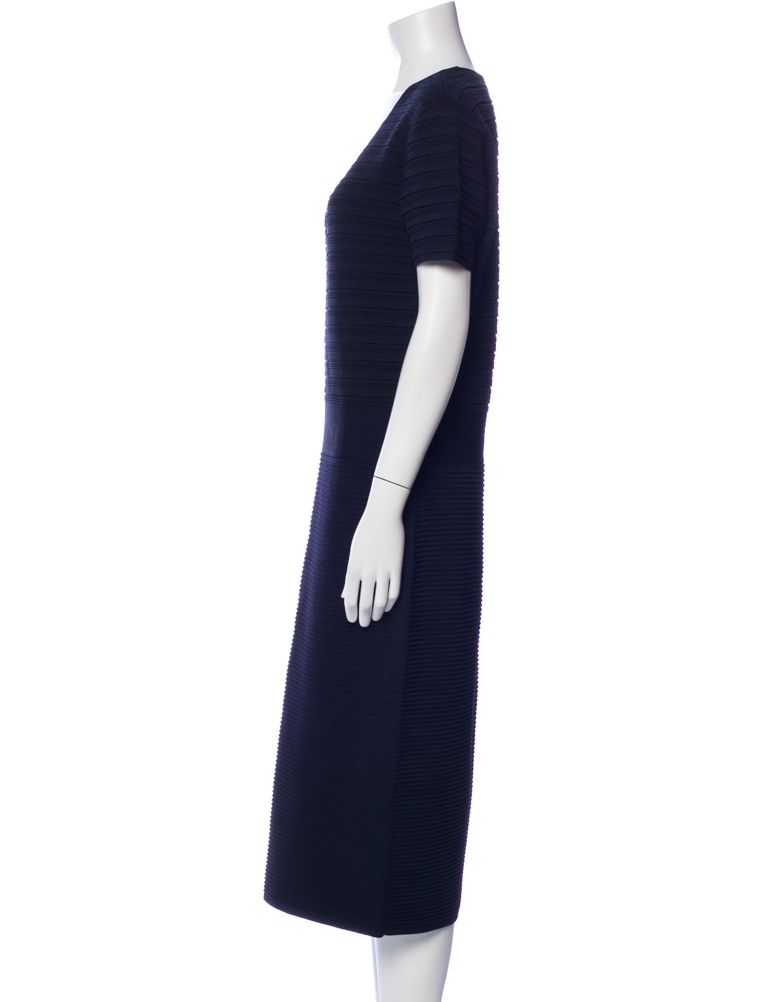 Emporio Armani Scoop Neck Midi Length Dress