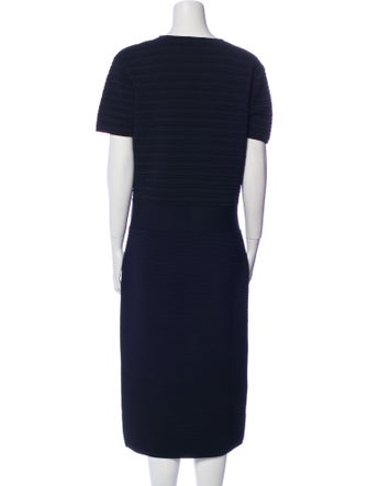 Emporio Armani Scoop Neck Midi Length Dress