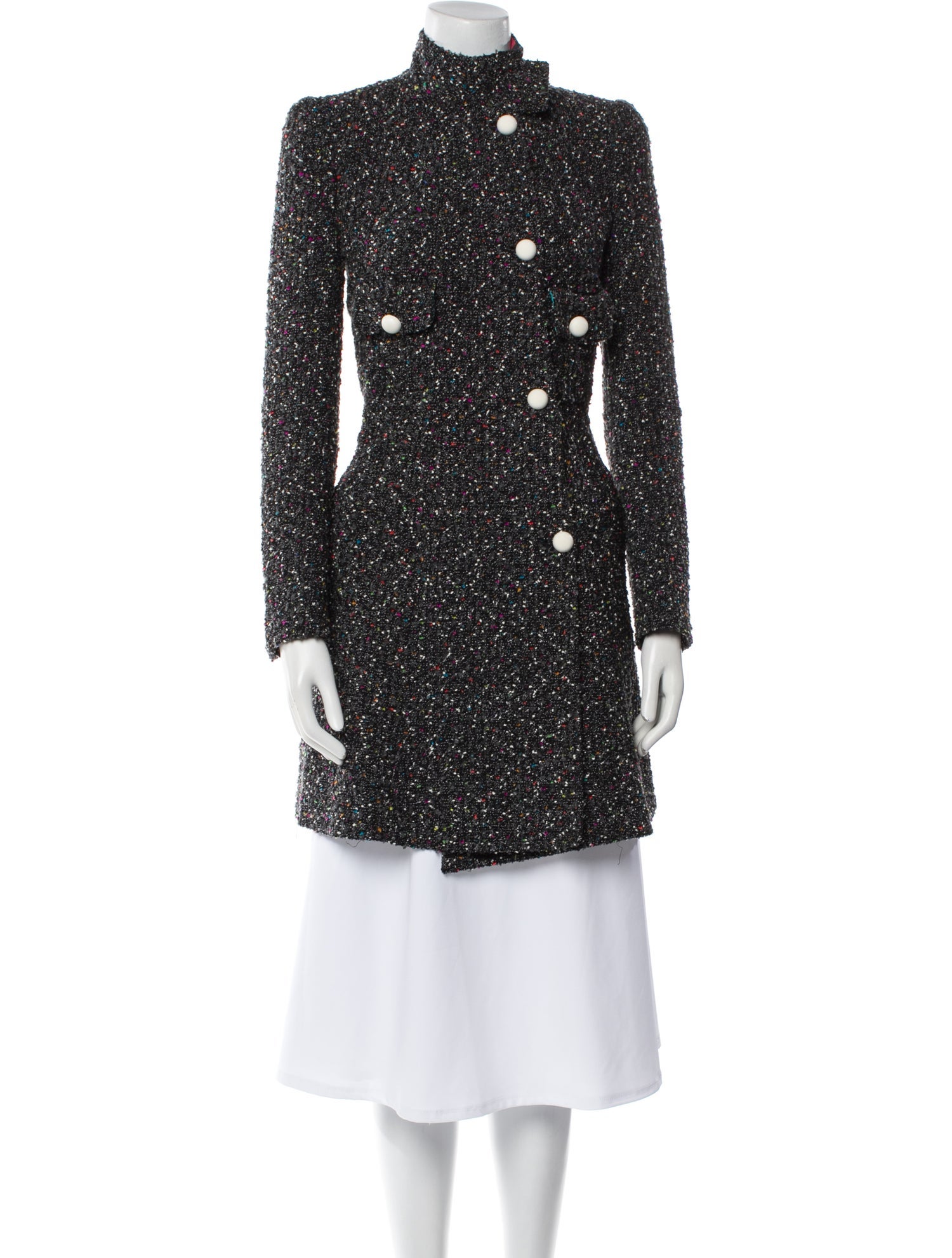 Emporio Armani Tweed Pattern Trench Coat