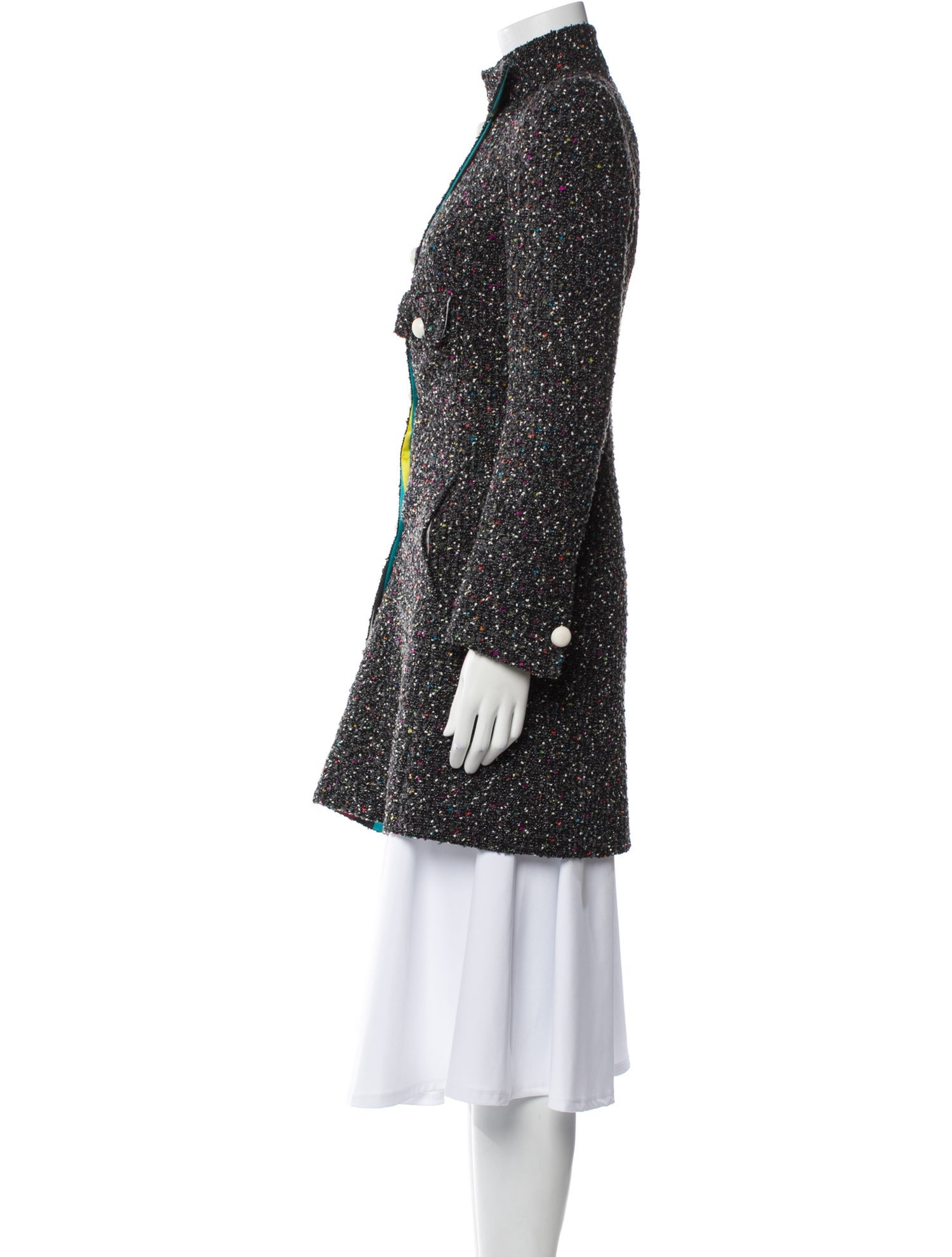 Emporio Armani Tweed Pattern Trench Coat