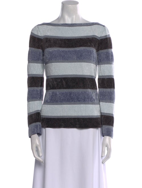 Emporio Armani Striped Off-The-Shoulder Sweater