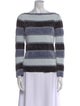 Emporio Armani Striped Off-The-Shoulder Sweater