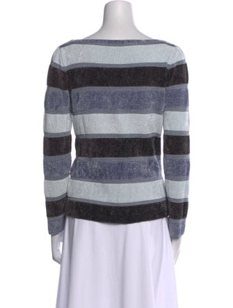 Emporio Armani Striped Off-The-Shoulder Sweater