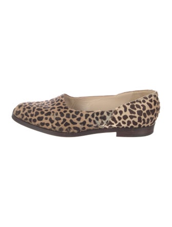 Emporio Armani Leather Animal Print Flats