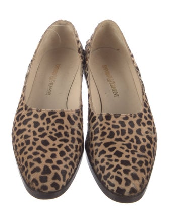Emporio Armani Leather Animal Print Flats
