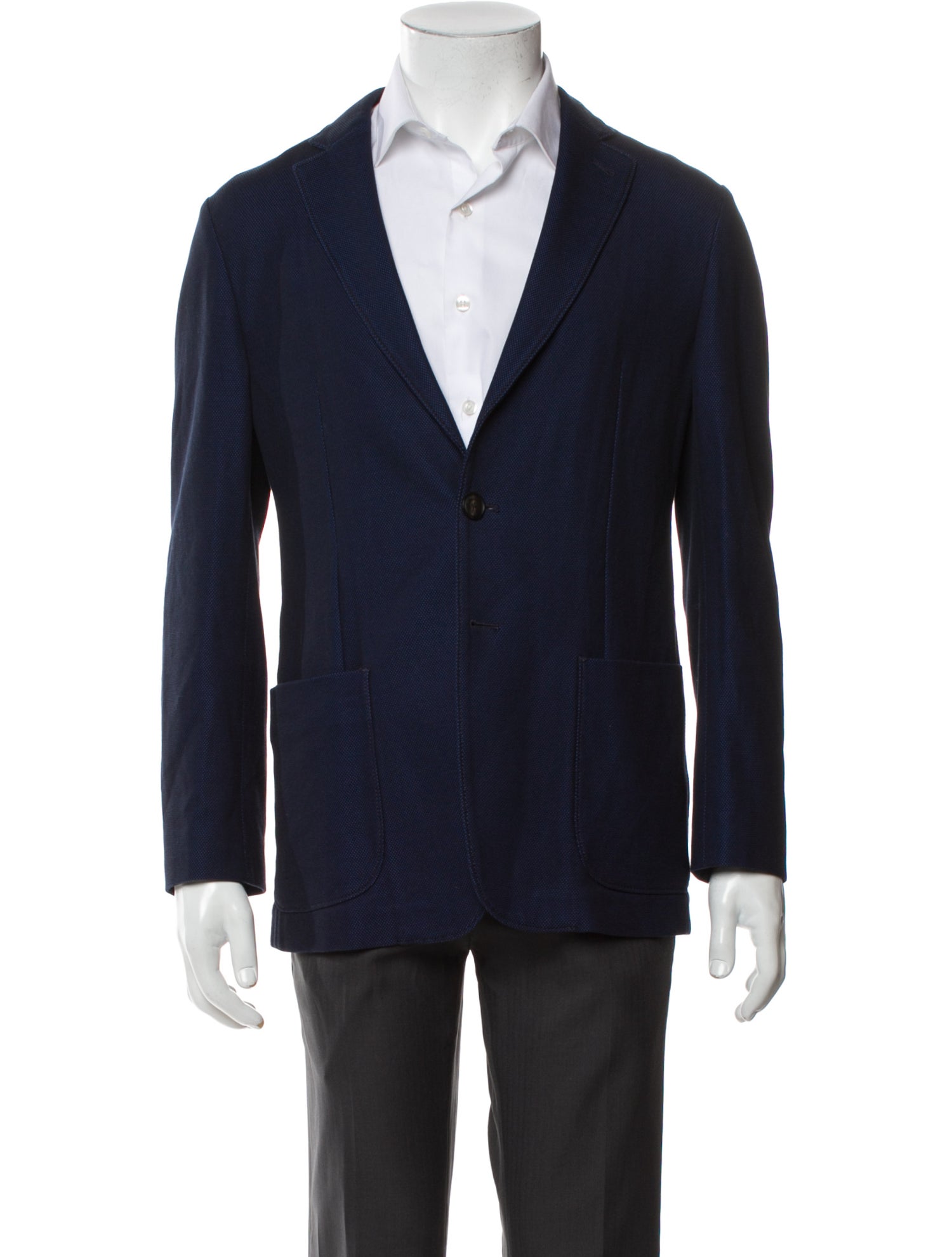 Emporio Armani Men's Blue Patterned Blazer