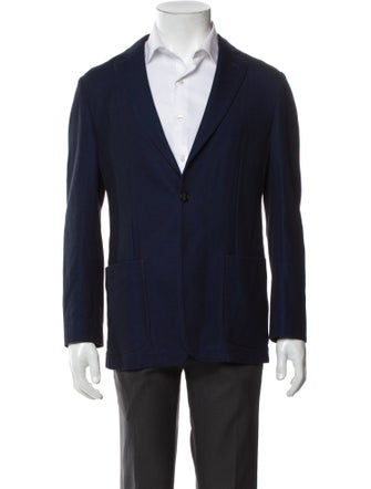 Emporio Armani Men's Blue Patterned Blazer