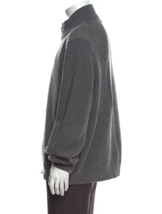 Emporio Armani Virgin Wool Mock Neck Cardigan